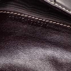 Pre Owned Gucci Dark Brown Leather Web Britt Wallet