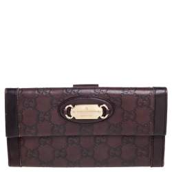 Gucci Brown Guccissima Leather Flap Continental Wallet