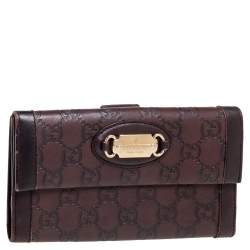 Gucci Brown Guccissima Leather Flap Continental Wallet
