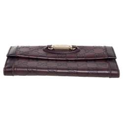 Gucci Brown Guccissima Leather Flap Continental Wallet