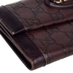 Gucci Brown Guccissima Leather Flap Continental Wallet