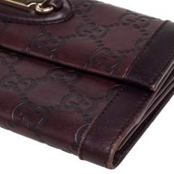 Gucci Brown Guccissima Leather Flap Continental Wallet