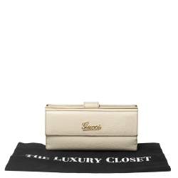 Gucci Cream Leather Continental Wallet
