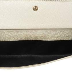Gucci Cream Leather Continental Wallet