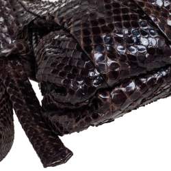 Pre Owned Gucci Brown Python Hysteria Clutch