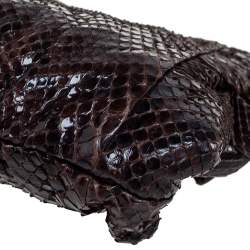 Pre Owned Gucci Brown Python Hysteria Clutch