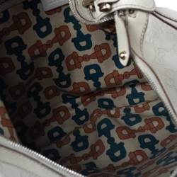 Pre Owned Gucci Off White Guccissima Leather Studded Pelham Hobo