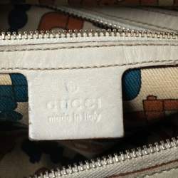 Pre Owned Gucci Off White Guccissima Leather Studded Pelham Hobo