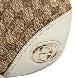 Pre Owned Gucci Brown/Beige GG Canvas and Leather Britt Messenger Bag