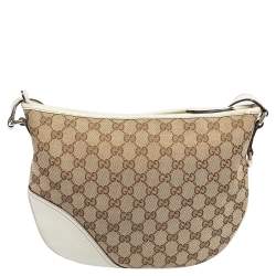 Pre Owned Gucci Brown/Beige GG Canvas and Leather Britt Messenger Bag