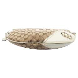 Pre Owned Gucci Brown/Beige GG Canvas and Leather Britt Messenger Bag