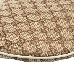 Pre Owned Gucci Brown/Beige GG Canvas and Leather Britt Messenger Bag