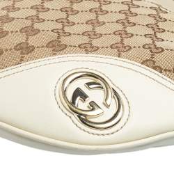 Pre Owned Gucci Brown/Beige GG Canvas and Leather Britt Messenger Bag
