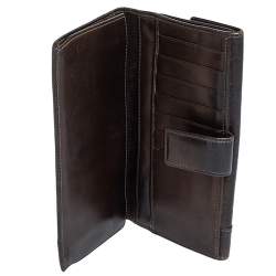 مملوكة مسبقًا محفظة كونتيننتال غوتشي حلية قلب جلد غوتشيسيما بني