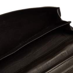 Gucci Dark Brown Guccissima Leather Flap Continental Wallet