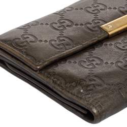 Gucci Dark Brown Guccissima Leather Flap Continental Wallet