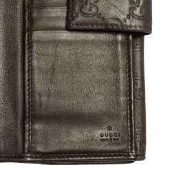 Gucci Dark Brown Guccissima Leather Flap Continental Wallet