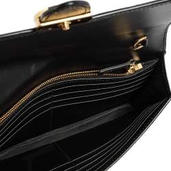 Gucci Black Signature Leather Icon Wallet On Chain