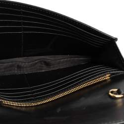 Gucci Black Signature Leather Icon Wallet On Chain
