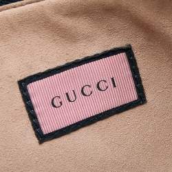 Pre Owned Gucci Black Leather Gucci Ghost Zip Pouch