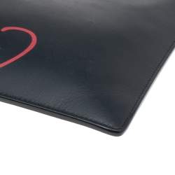 Pre Owned Gucci Black Leather Gucci Ghost Zip Pouch