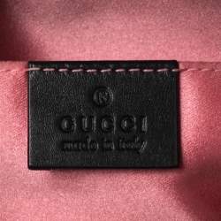 Pre Owned Gucci Black Matelassé Velvet GG Marmont Belt Bag