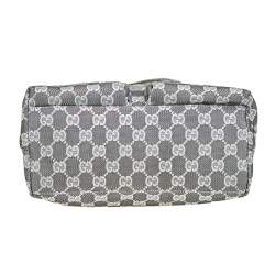 مملوكة مسبقًا حقيبة يد توتس غوتشي جلد وكانفاس جي جي رصاصي/أبيض جيب مزدوج