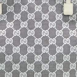 مملوكة مسبقًا حقيبة يد توتس غوتشي جلد وكانفاس جي جي رصاصي/أبيض جيب مزدوج