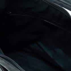 Pre Owned Gucci Black GG Nylon and Leather Double Pocket Hobo