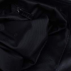 Pre Owned Gucci Black Nylon and Leather Bamboo Handle Hobo