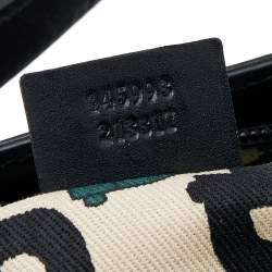 Pre Owned حقيبة يد توتس غوتشي بونش جلد غوتشيسيما أسود متوسطة