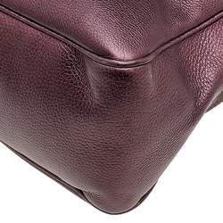 Pre Owned Gucci Metallic Burgundy Leather Soho Large Chain Shoulder Bag