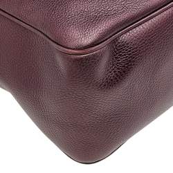 Pre Owned Gucci Metallic Burgundy Leather Soho Large Chain Shoulder Bag