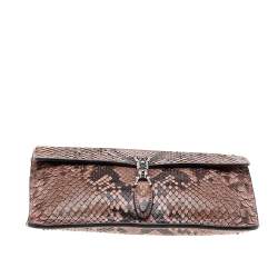 مملوكة مسبقًا Gucci Beige/Dark Brown Python Leather Jackie Crossbody Bag