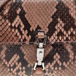 مملوكة مسبقًا Gucci Beige/Dark Brown Python Leather Jackie Crossbody Bag