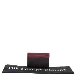 Pre Owned Gucci Red/Black Microguccissima Leather Card Holder