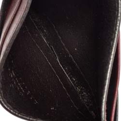 Pre Owned Gucci Red/Black Microguccissima Leather Card Holder