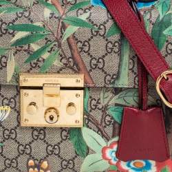Pre Owned Gucci Multicolor GG Supreme Canvas Padlock Top Handle Bag 