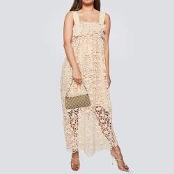 مملوكة مسبقًا Gucci Beige GG Canvas and Leather Abbey D-Ring Pochette Bag 