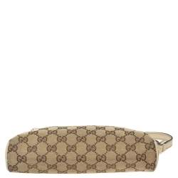 مملوكة مسبقًا Gucci Beige GG Canvas and Leather Abbey D-Ring Pochette Bag 