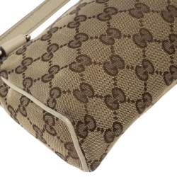 مملوكة مسبقًا Gucci Beige GG Canvas and Leather Abbey D-Ring Pochette Bag 