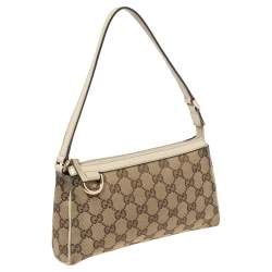 مملوكة مسبقًا Gucci Beige GG Canvas and Leather Abbey D-Ring Pochette Bag 