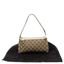 مملوكة مسبقًا Gucci Beige GG Canvas and Leather Abbey D-Ring Pochette Bag 