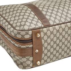Gucci Beige/Brown GG Supreme Canvas And Leather Vintage Suitcase