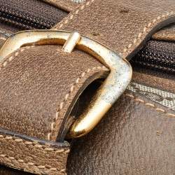 Gucci Beige/Brown GG Supreme Canvas And Leather Vintage Suitcase