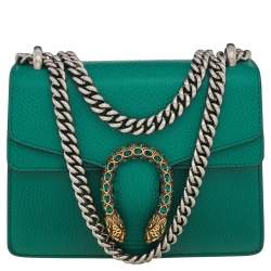 مملوكة مسبقًا حقيبة كتف غوتشي سلسلة دينسيوس ميني جلد أخضر