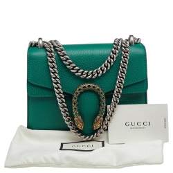 مملوكة مسبقًا حقيبة كتف غوتشي سلسلة دينسي وس ميني جلد أخضر