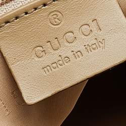 Pre Owned Gucci Beige Canvas and Leather Double Pocket Tote