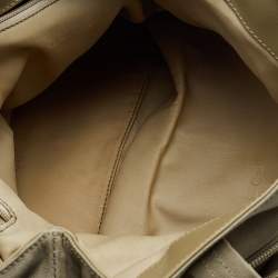 Pre Owned Gucci Beige Canvas and Leather Double Pocket Tote