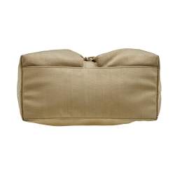 Pre Owned Gucci Beige Canvas and Leather Double Pocket Tote